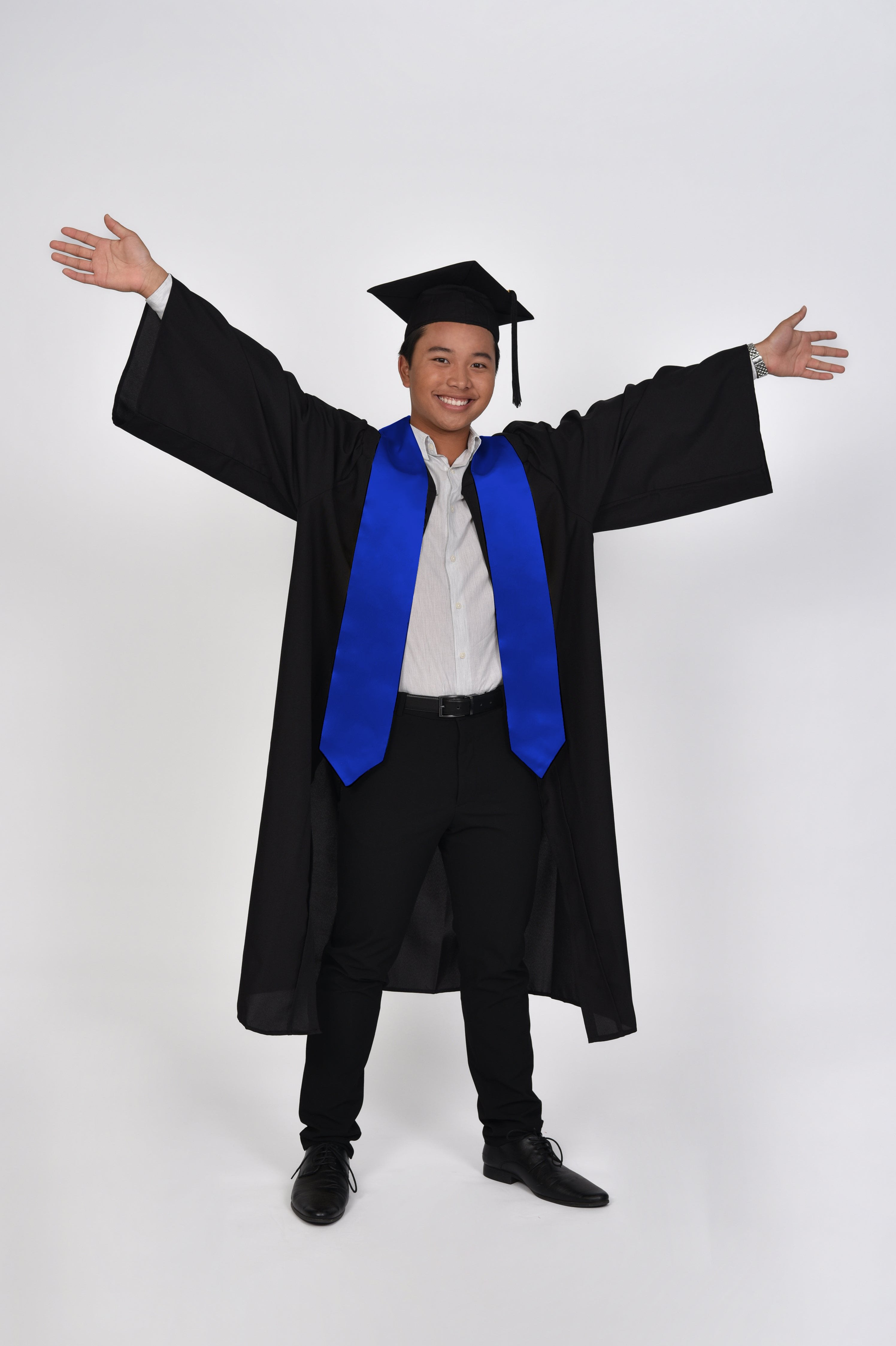 Plain Blue Colored Graduation Stole