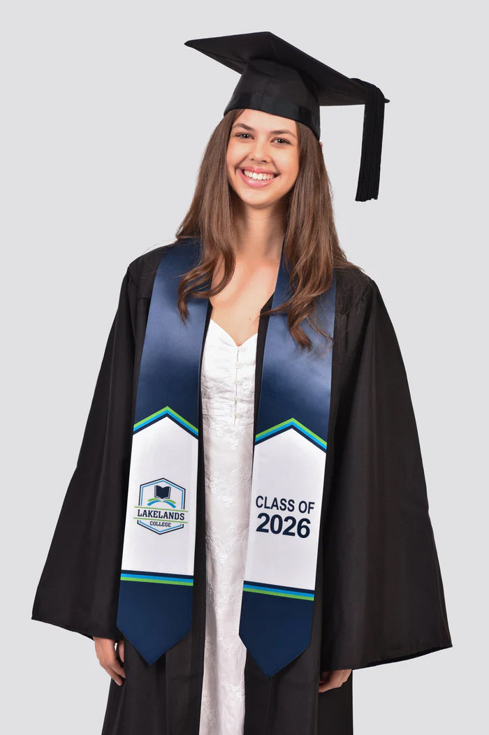 Premium Academic Stole featuring bespoke USA College logo and color scheme